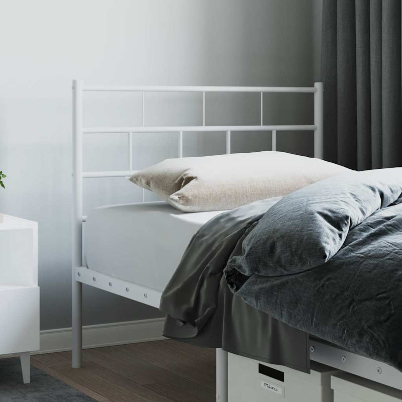 vidaXL Metal Headboard White 107 cm King Single