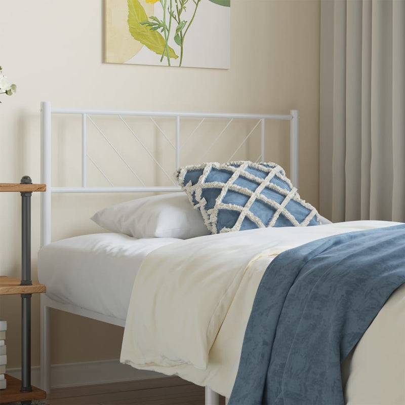 vidaXL Metal Headboard White 107 cm King Single