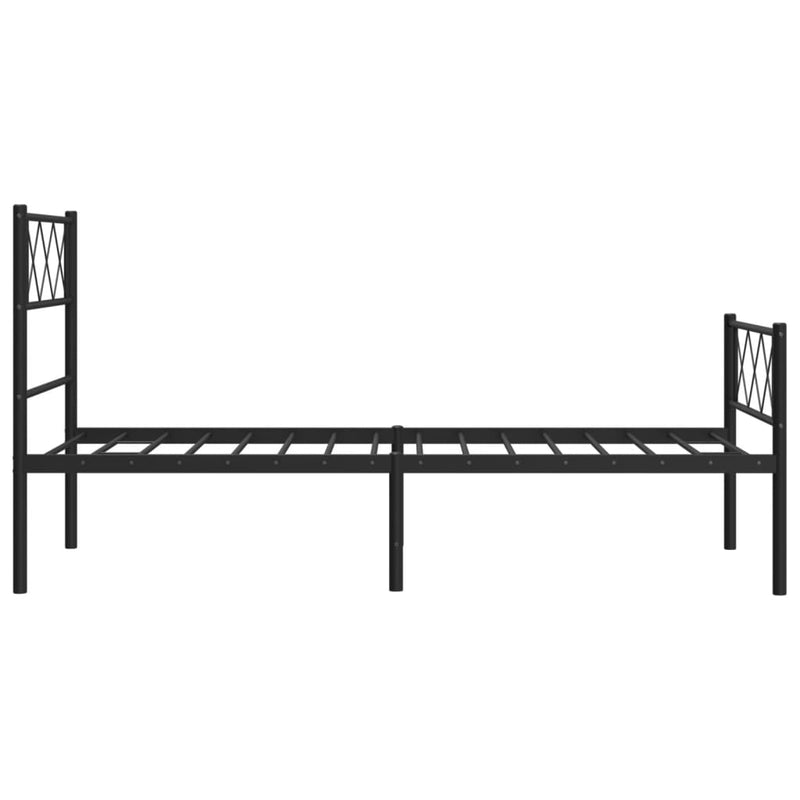 vidaXL Metal Bed Frame without Mattress with Footboard Black 107x203 cm King Single