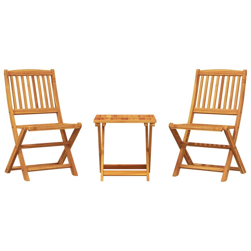 vidaXL 3 Piece Folding Garden Dining Set Solid Wood Acacia