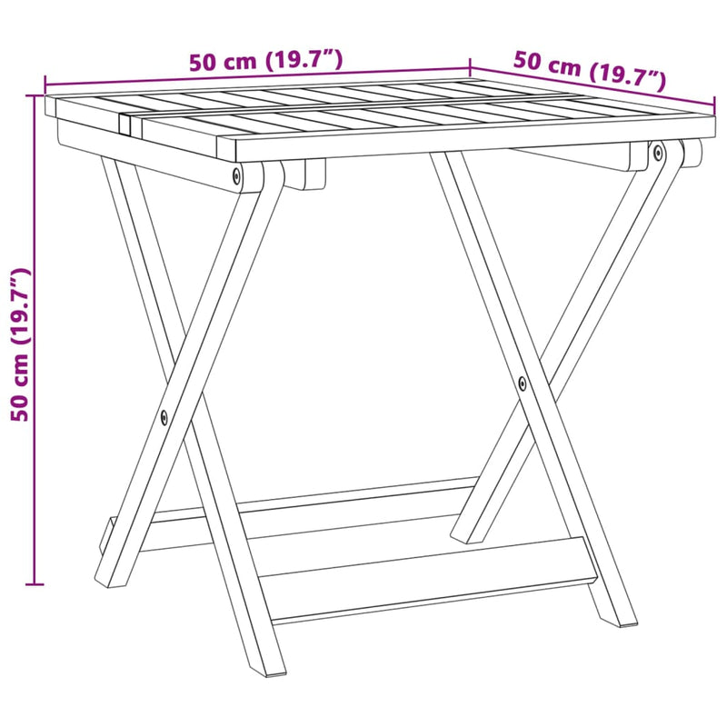 vidaXL 3 Piece Folding Garden Dining Set Solid Wood Acacia