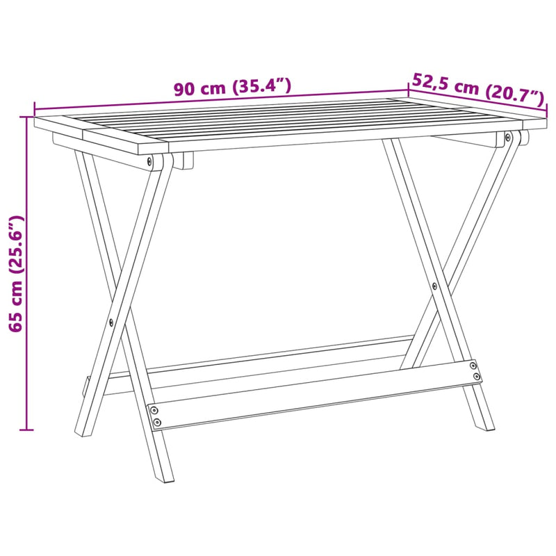 vidaXL 5 Piece Folding Garden Dining Set Solid Wood Acacia