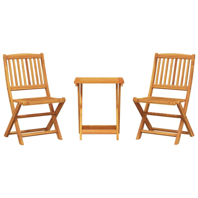 vidaXL 3 Piece Folding Garden Dining Set Solid Wood Acacia