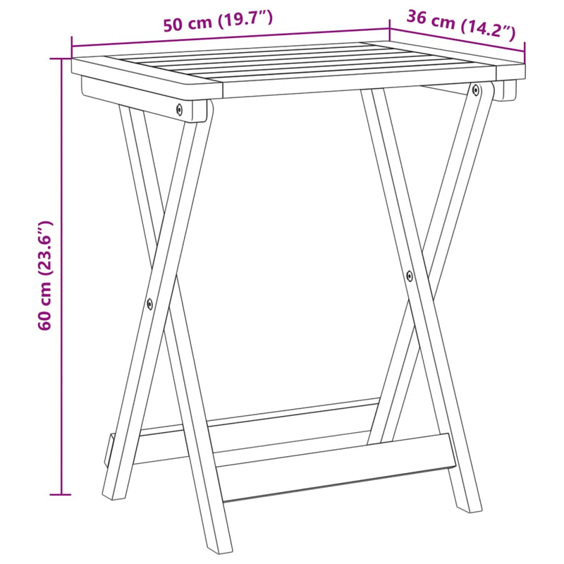 vidaXL 3 Piece Folding Garden Dining Set Solid Wood Acacia