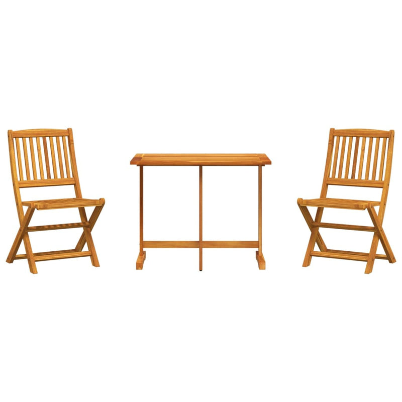 vidaXL 3 Piece Folding Garden Dining Set Solid Wood Acacia