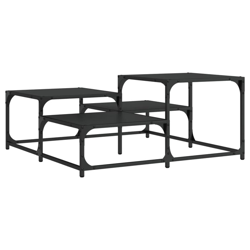 vidaXL Coffee Table Black 87.5x87.5x40 cm Engineered Wood