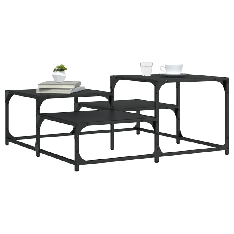 vidaXL Coffee Table Black 87.5x87.5x40 cm Engineered Wood