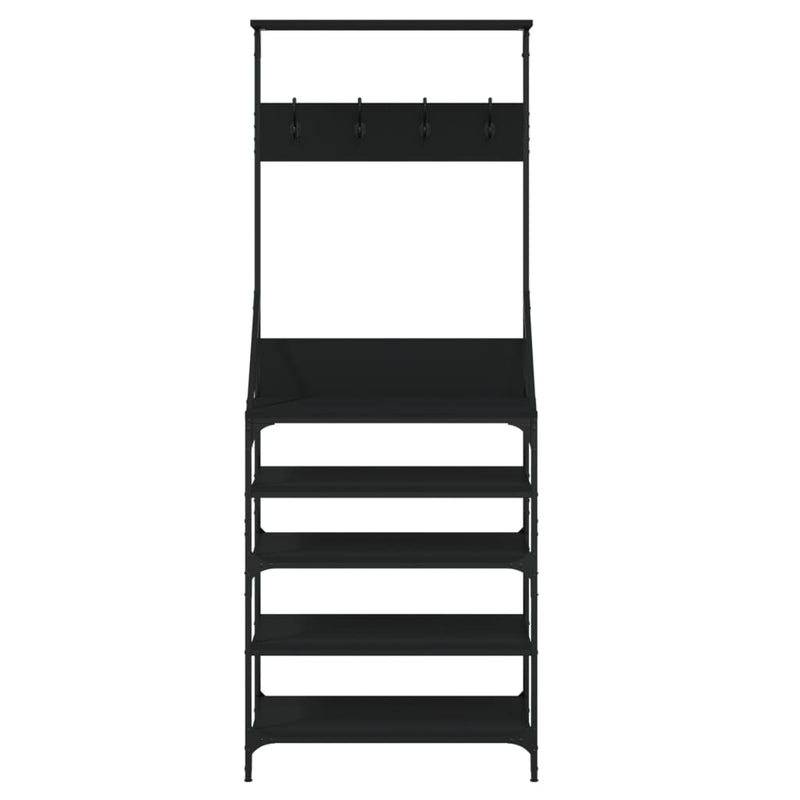 vidaXL Clothes Rack with Shoe Storage Black 70x34x184 cm