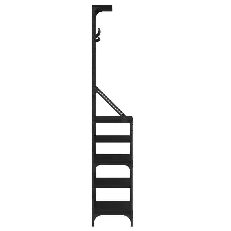 vidaXL Clothes Rack with Shoe Storage Black 70x34x184 cm