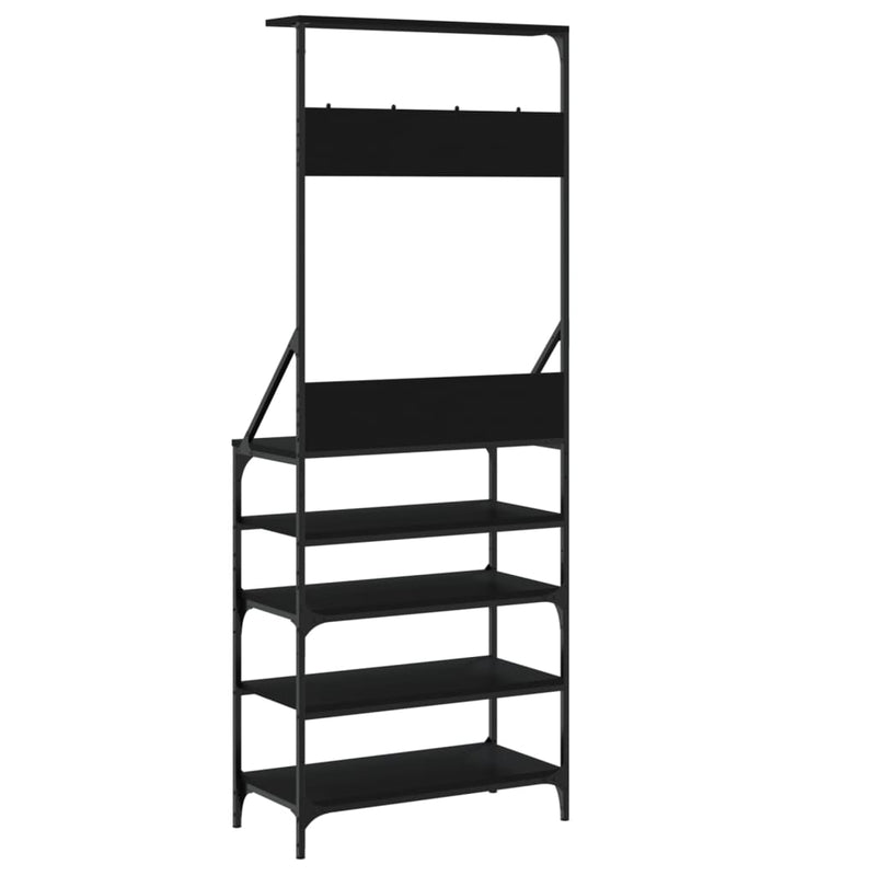 vidaXL Clothes Rack with Shoe Storage Black 70x34x184 cm