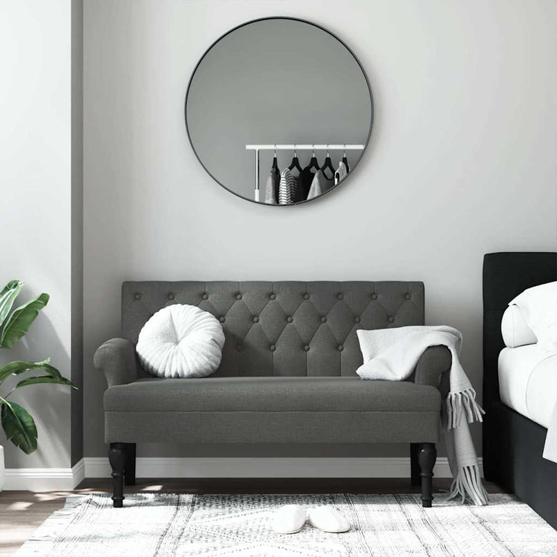 vidaXL Bench with Backrest Dark Grey 120x62x75.5 cm Fabric