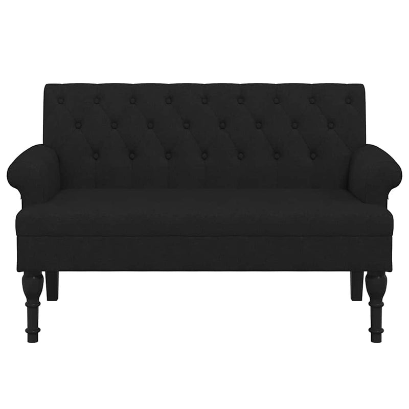vidaXL Bench with Backrest Black 120x62x75.5 cm Fabric