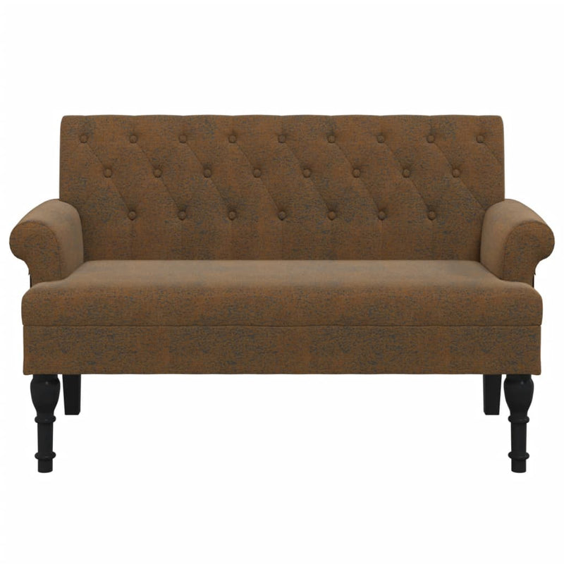 vidaXL Bench with Backrest Brown 120x62x75.5 cm Faux Suede Leather