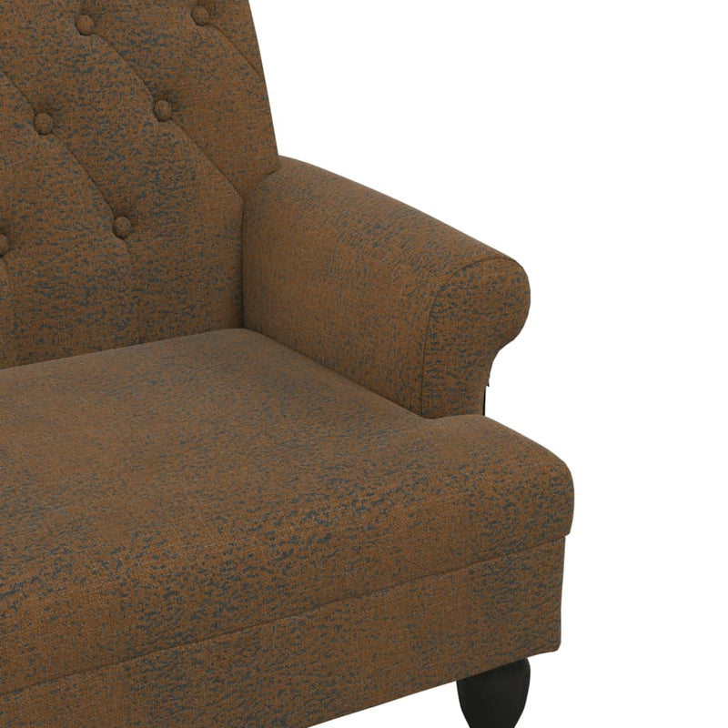 vidaXL Bench with Backrest Brown 120x62x75.5 cm Faux Suede Leather