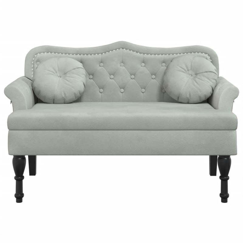 vidaXL Bench with Cushions Light Grey 120.5x65x75 cm Velvet