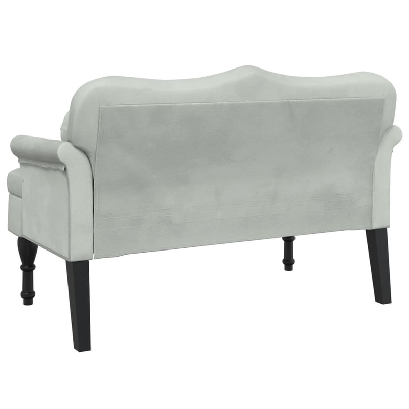 vidaXL Bench with Cushions Light Grey 120.5x65x75 cm Velvet