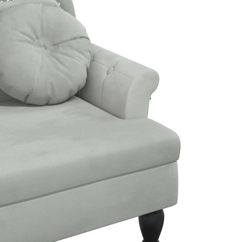 vidaXL Bench with Cushions Light Grey 120.5x65x75 cm Velvet