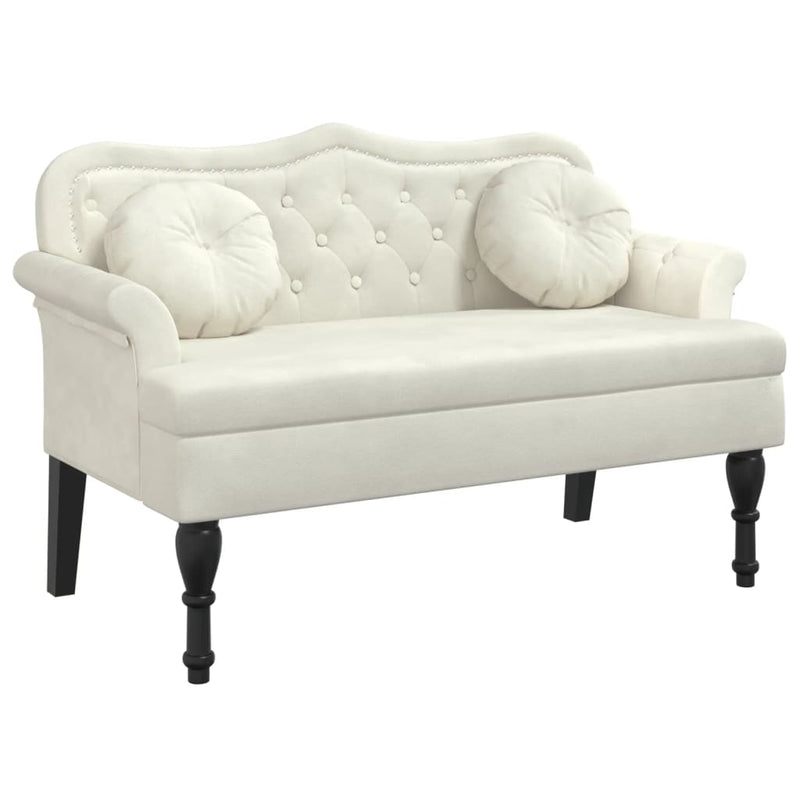 vidaXL Bench with Cushions Cream 120.5x65x75 cm Velvet