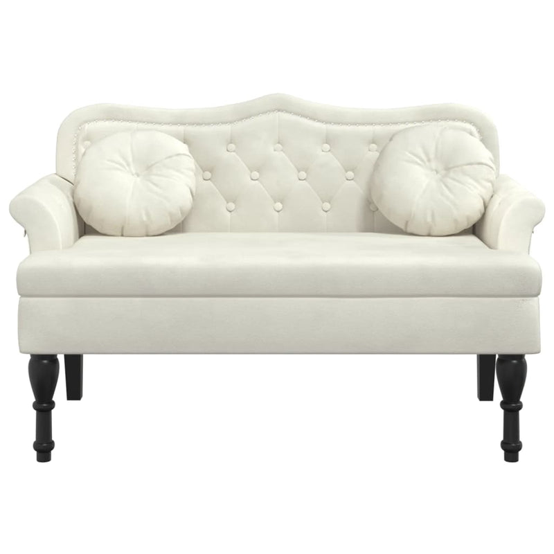 vidaXL Bench with Cushions Cream 120.5x65x75 cm Velvet