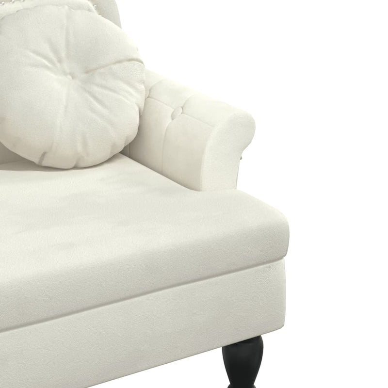 vidaXL Bench with Cushions Cream 120.5x65x75 cm Velvet
