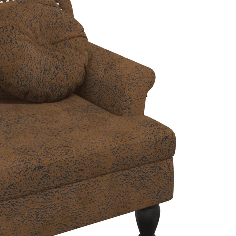 vidaXL Bench with Cushions Brown 120.5x65x75 cm Faux Suede Leather