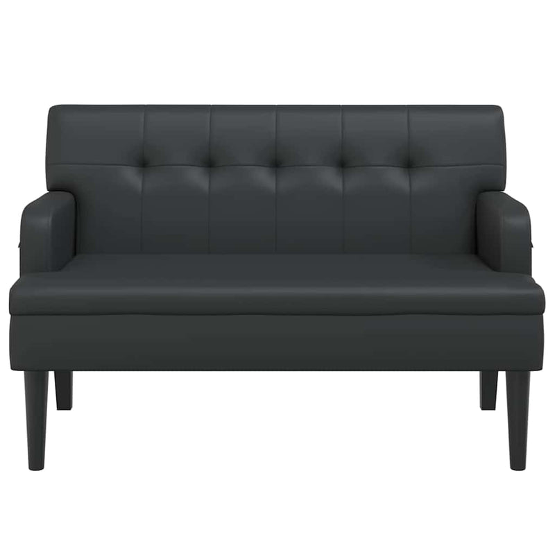 vidaXL Bench with Backrest Black 112x65.5x75 cm Faux Leather