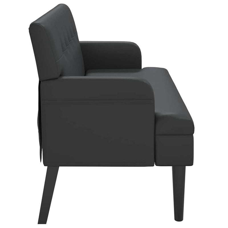 vidaXL Bench with Backrest Black 112x65.5x75 cm Faux Leather