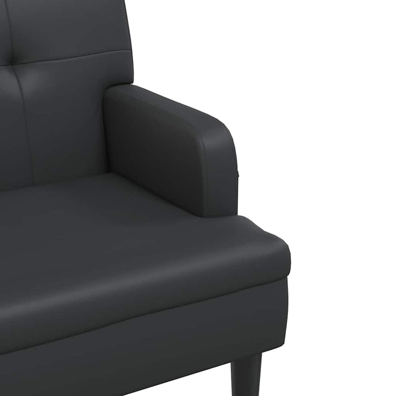 vidaXL Bench with Backrest Black 112x65.5x75 cm Faux Leather