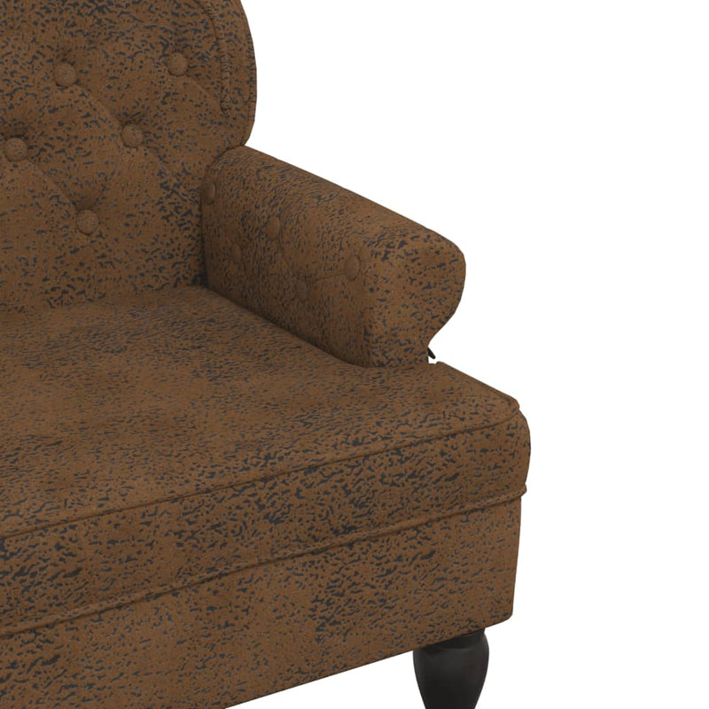 vidaXL Bench with Backrest Brown 119.5x64.5x75 cm Faux Suede Leather