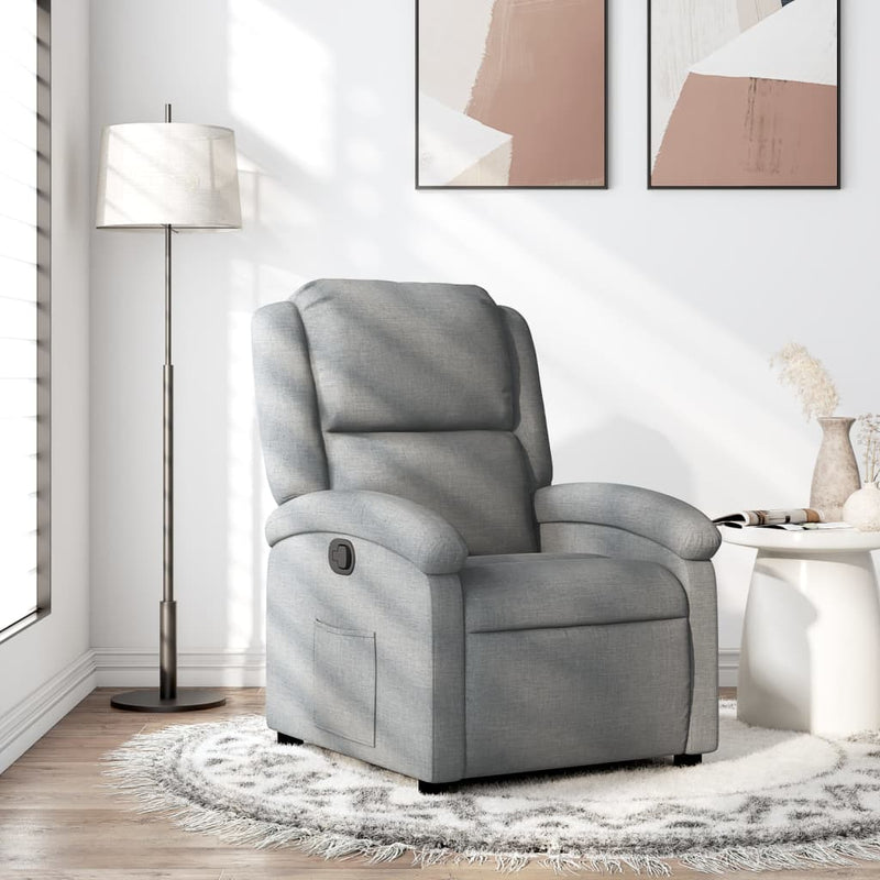 vidaXL Recliner Chair Light Grey Fabric