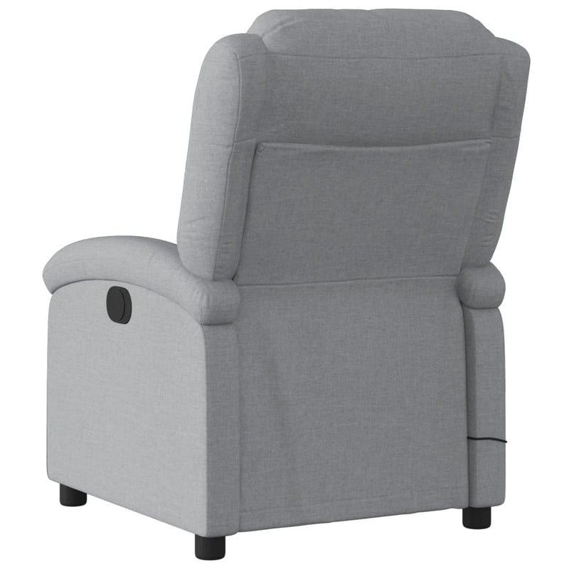vidaXL Massage Recliner Chair Light Grey Fabric