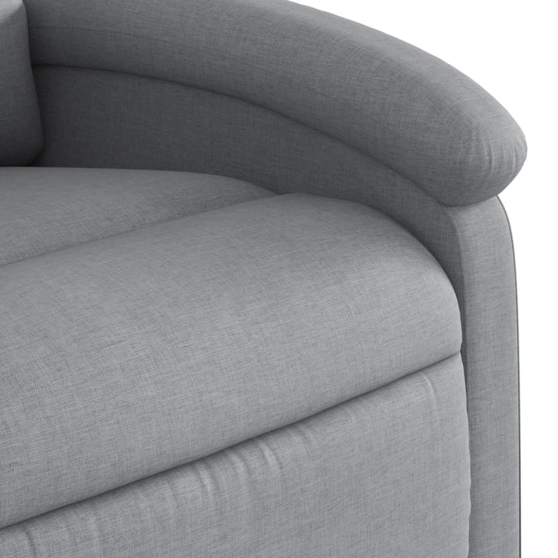 vidaXL Massage Recliner Chair Light Grey Fabric