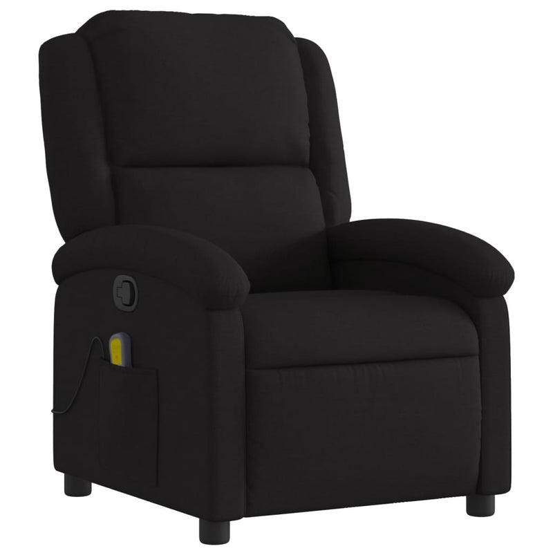 vidaXL Massage Recliner Chair Black Fabric