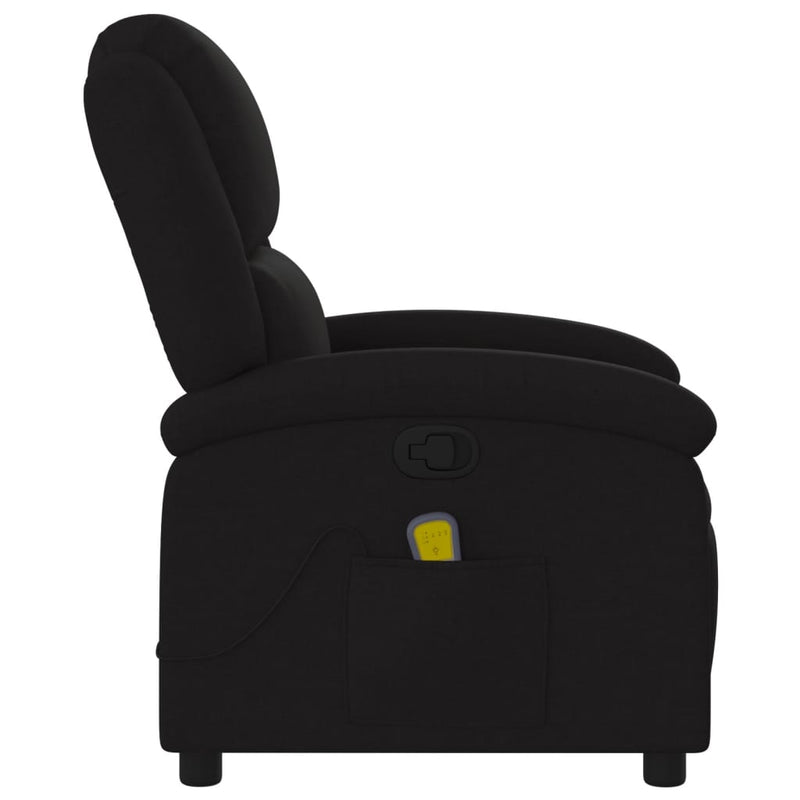 vidaXL Massage Recliner Chair Black Fabric