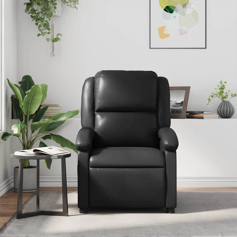 vidaXL Massage Recliner Chair Black Faux Leather