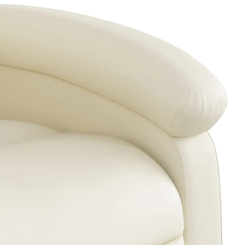 Massage Recliner Chair Cream Faux Leather