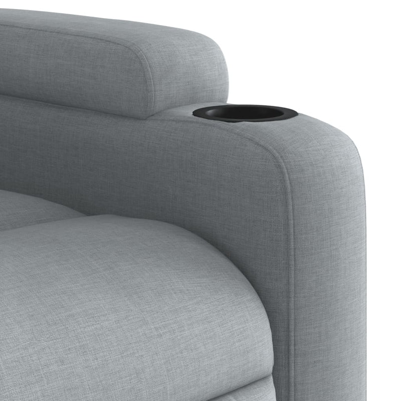 vidaXL Massage Recliner Chair Light Grey Fabric