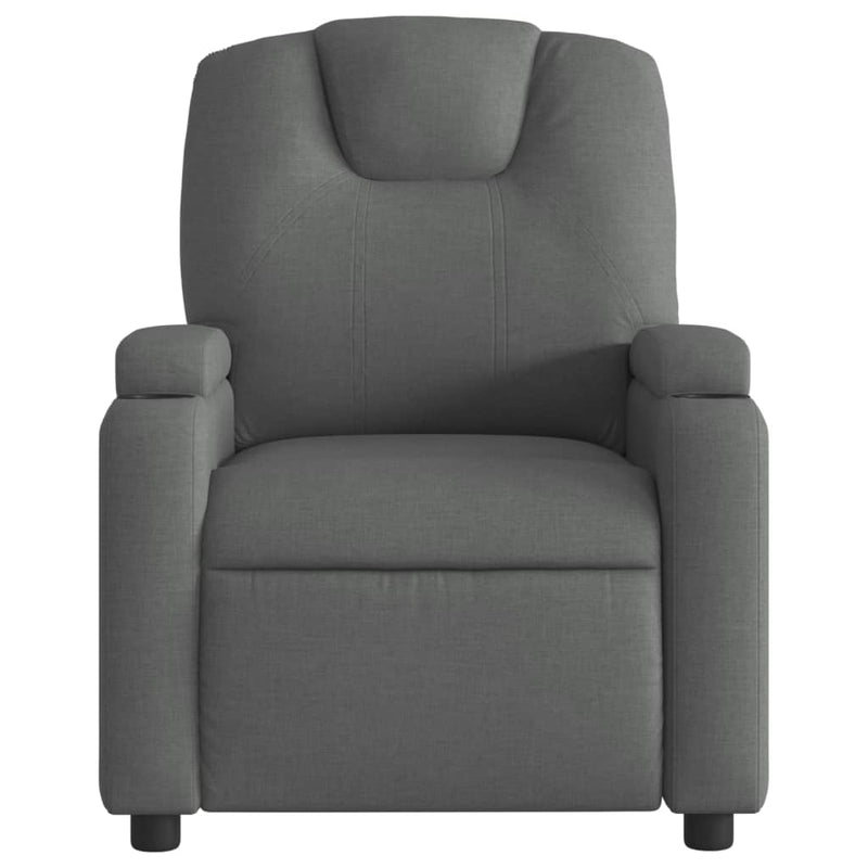 vidaXL Massage Recliner Chair Dark Grey Fabric
