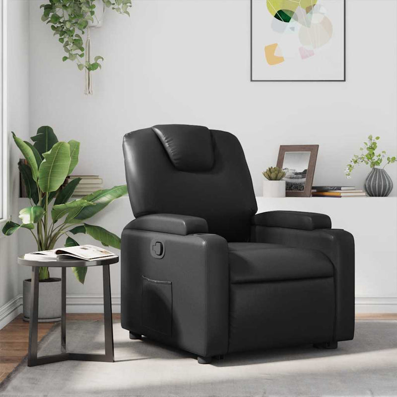 vidaXL Recliner Chair Black Faux Leather