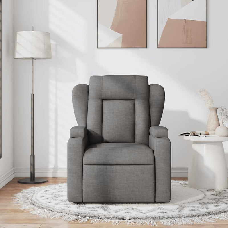 vidaXL Massage Recliner Chair Dark Grey Fabric