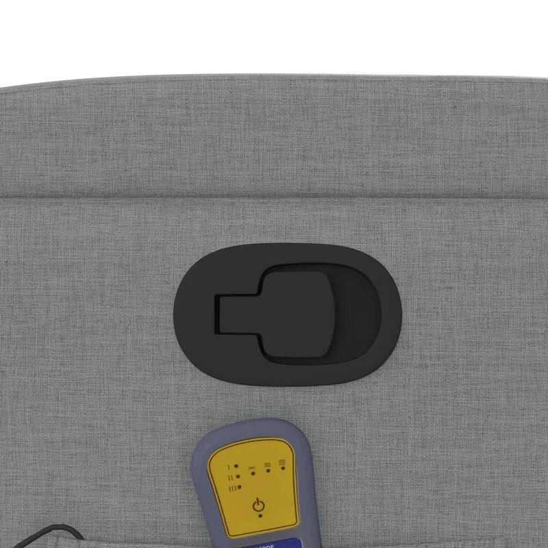 vidaXL Massage Recliner Chair Light Grey Fabric