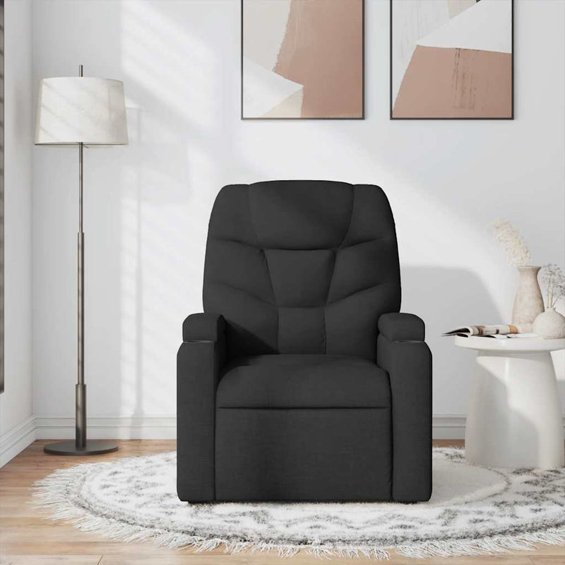 vidaXL Massage Recliner Chair Black Fabric