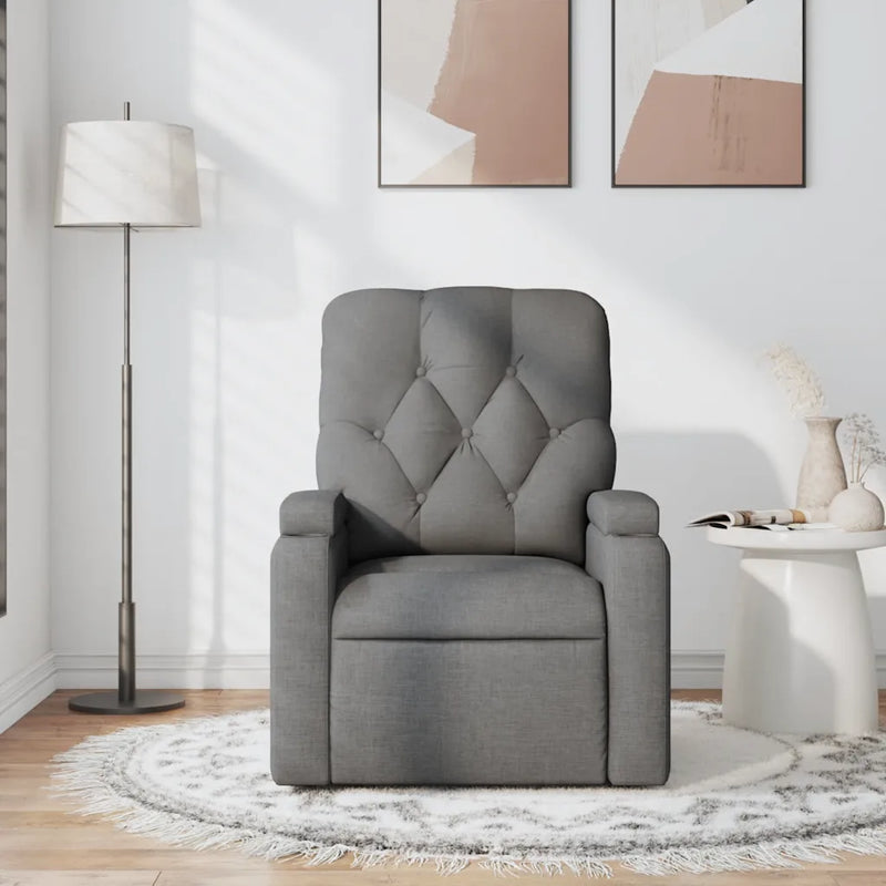 Massage Recliner Chair Dark Grey Fabric