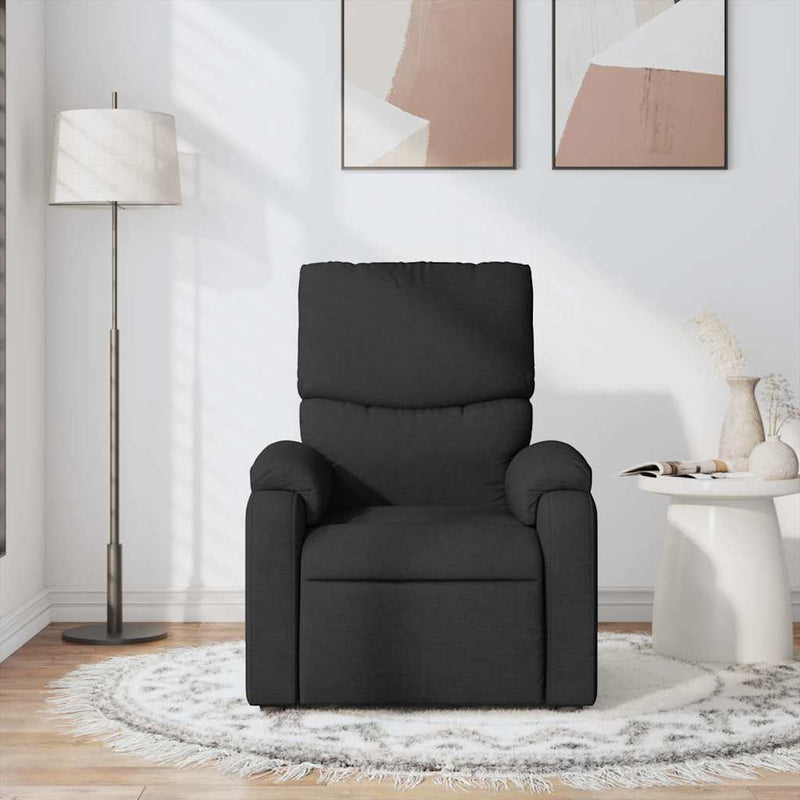 vidaXL Massage Recliner Chair Black Fabric