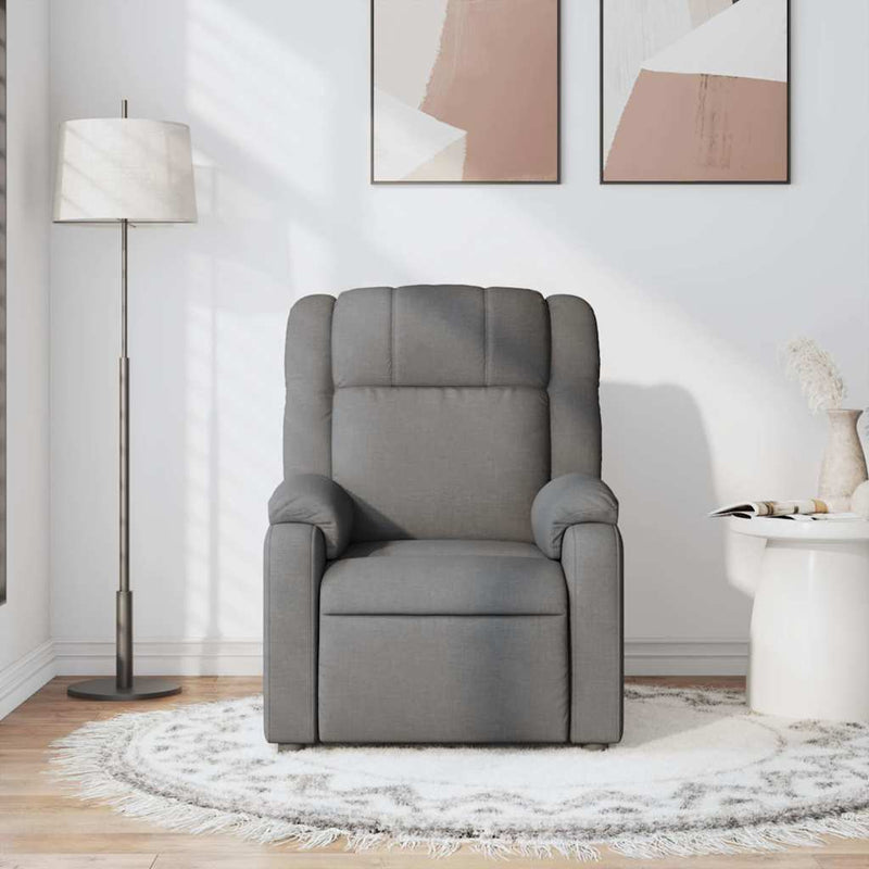 vidaXL Massage Recliner Chair Dark Grey Fabric