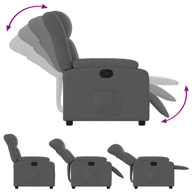 Recliner Chair Dark Grey Fabric