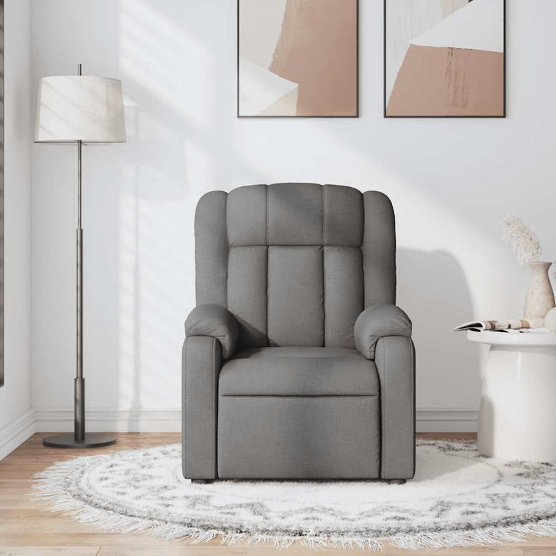 vidaXL Massage Recliner Chair Dark Grey Fabric