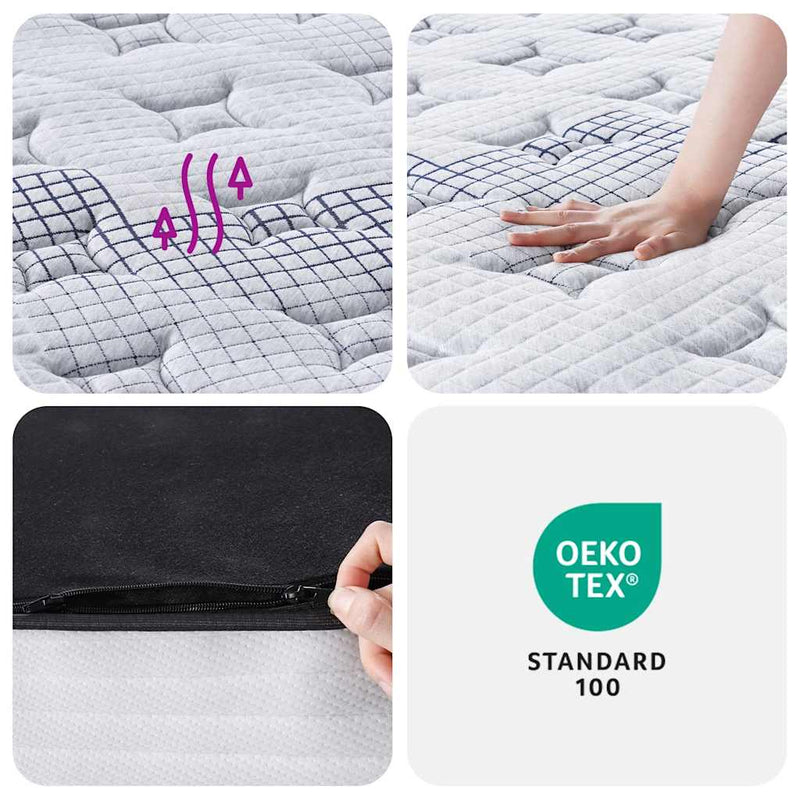vidaXL Pocket Spring Mattress Medium 152x203 cm Queen Size