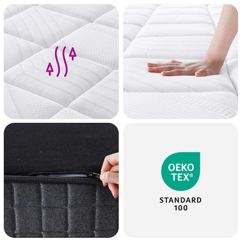 vidaXL Pocket Spring Mattress Medium Plus 137x190 cm Double Size