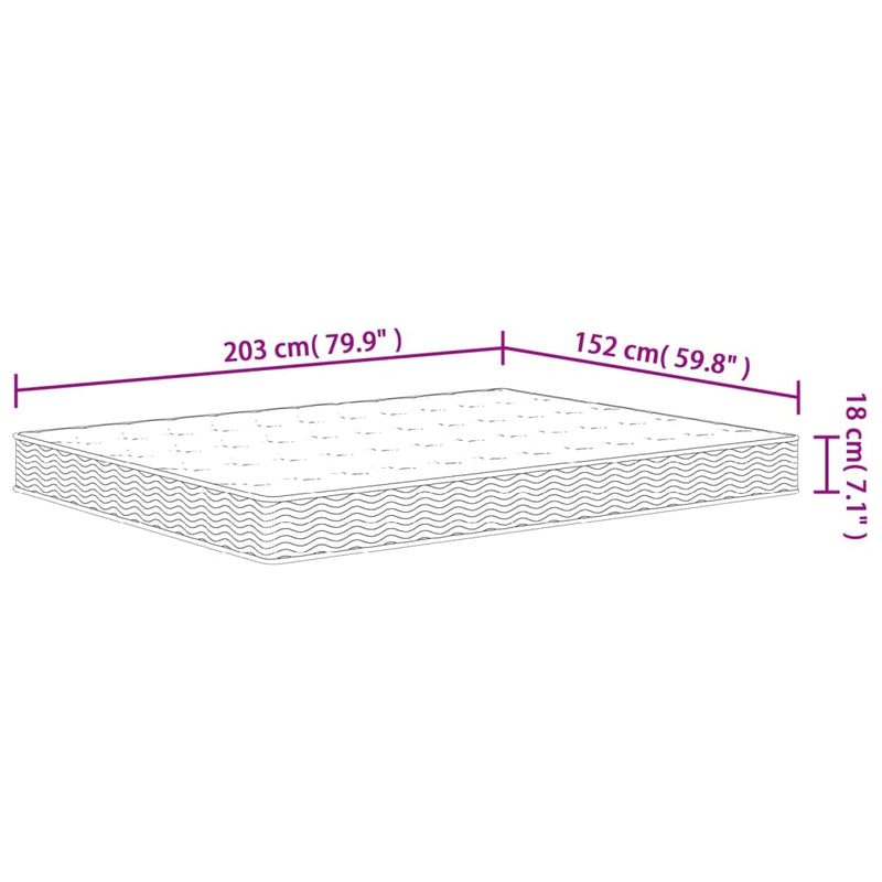 vidaXL Bonnell Spring Mattress Medium 152x203 cm Queen Size